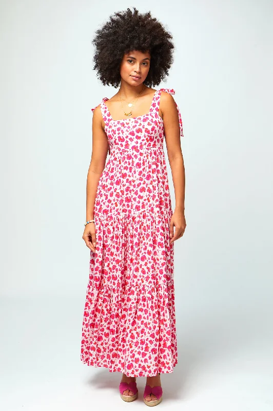 casual maxi dresses for party -Maxi dress with casual comfort,Tabitha Ecovero Viscose Maxi Dress | Cheetah Pink