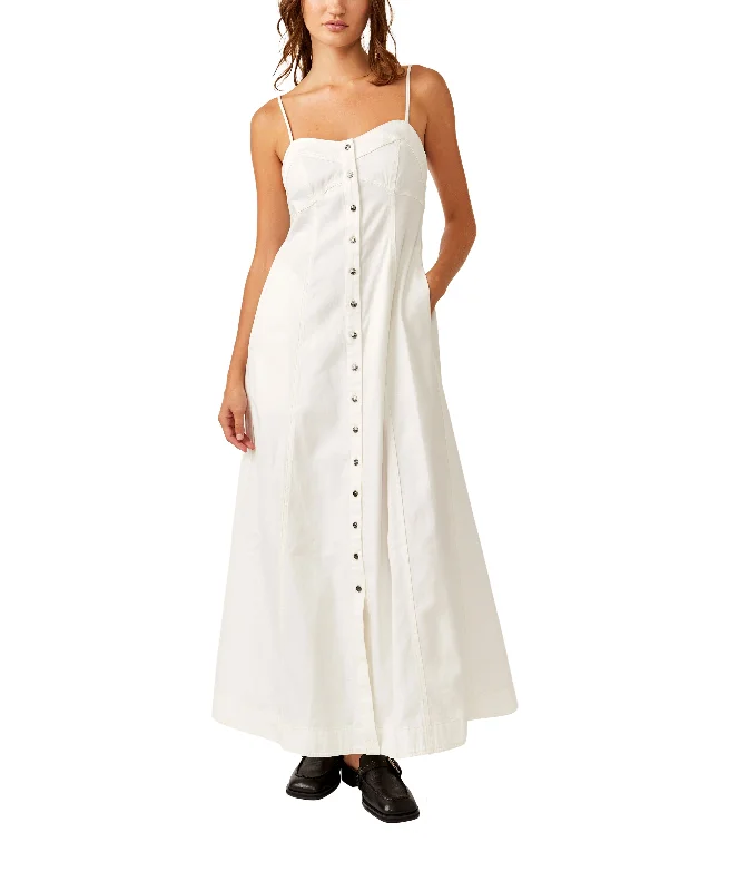 affordable maxi dresses for summer -Maxi dress with plunging neckline,Just Jill Maxi in Ivory