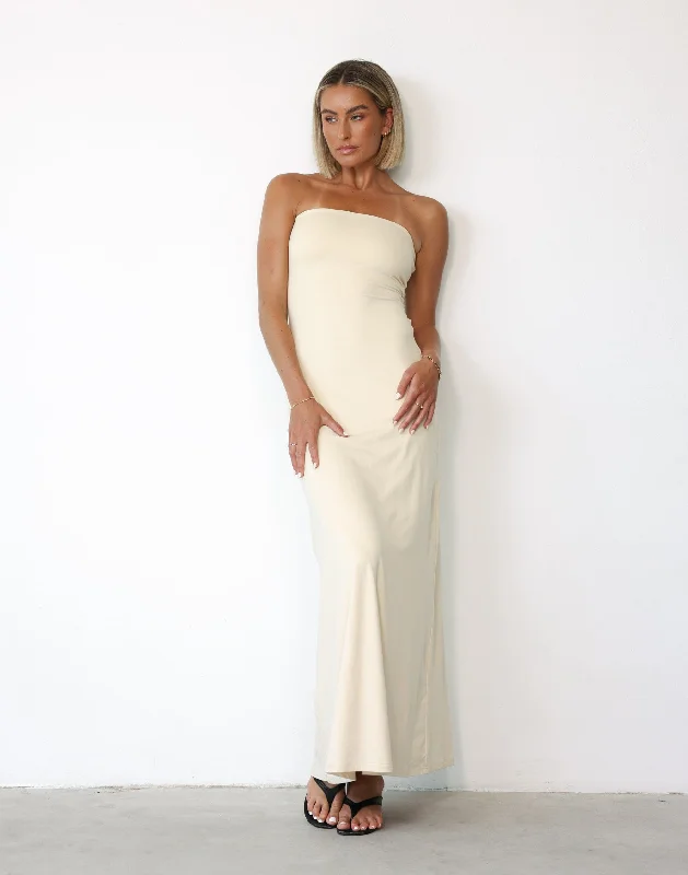 sparkly maxi dresses for summer -Maxi dress with glitter accents,Ada Maxi Dress (Vanilla)