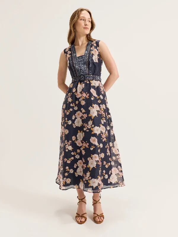 trendy maxi dresses for summer -Maxi dress with puffball skirt,La Boheme Maxi Dress