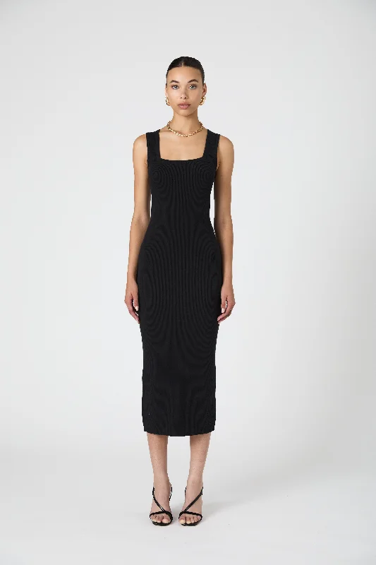 black maxi dresses on sale -Maxi dress with iridescent finish,Mozza Square Neck Dress