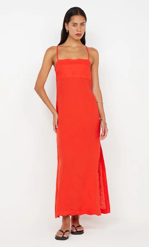 red maxi dresses for women -Maxi dress for wedding guests,TALLULAH MAXI DRESS - FIRE RED