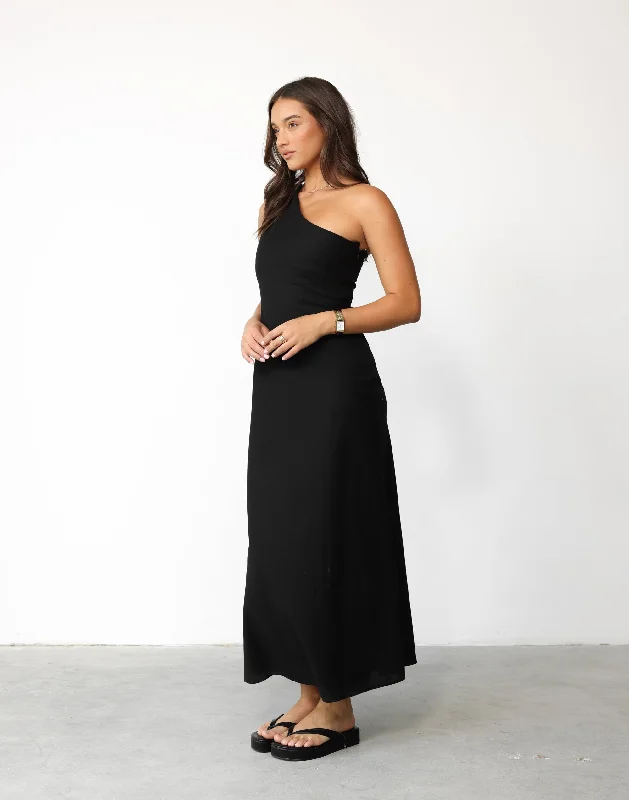 lace maxi dresses for sale -Maxi dress for cocktail parties,Rema Maxi Dress (Black)