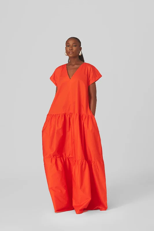 plus size maxi dresses for date -Maxi dress with retro vibe,M.O.T Dimma maxi dress with short sleeves