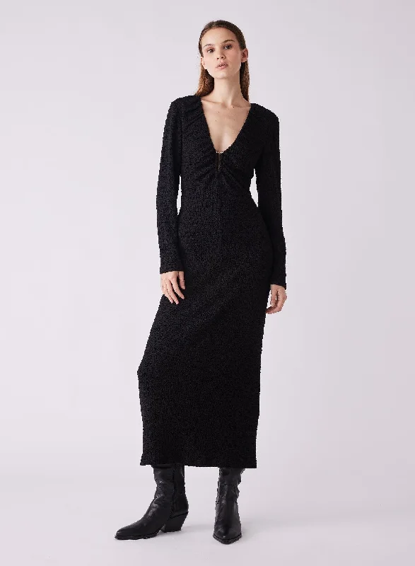 stylish midi dresses for sale -Midi dress with trumpet sleeves,Esmaee Dusk Midi Dress