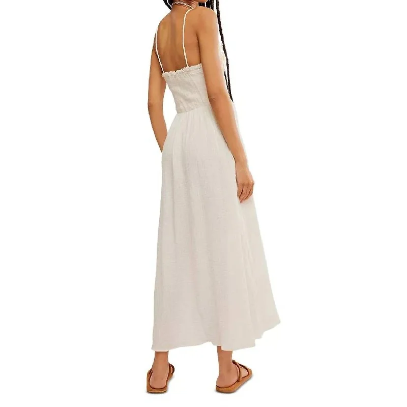 vintage midi dresses online -Midi dress with eyelet fabric,Free People - Sweet Nothings Midi Dress