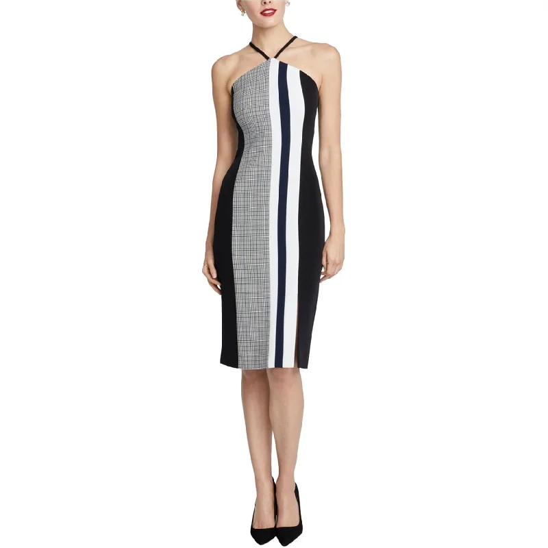 casual midi dresses for sale -Midi dress with iridescent finish,Rachel Roy Womens Colorblocked Sleeveless Midi Strapless Dress