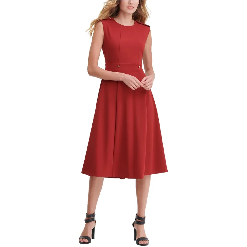 red midi dresses for sale -Midi dress with animal motifs,DKNY Womens Utility Midi A-line Dress, Red, 8