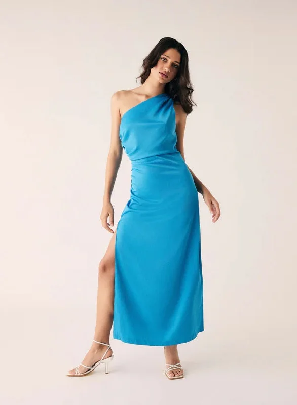 elegant midi dresses for summer -Midi dress with velvet texture,Esmaee Trinity Midi Dress