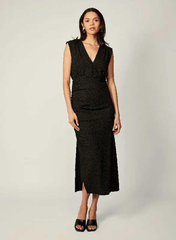 affordable midi dresses for party -Midi dress with wrap style,Esmaee Neptune Midi Dress