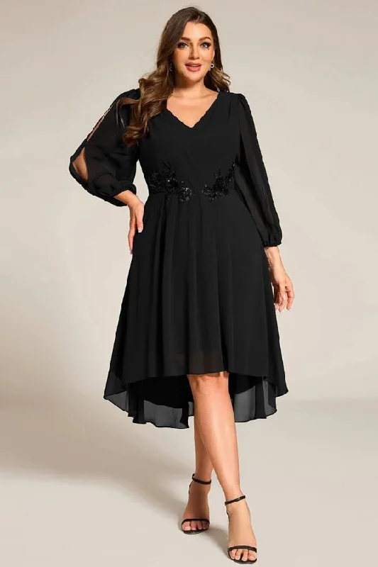 long sleeve midi dresses cheap -Midi dress with modern design,A-Line Midi Lace Dress CS0689