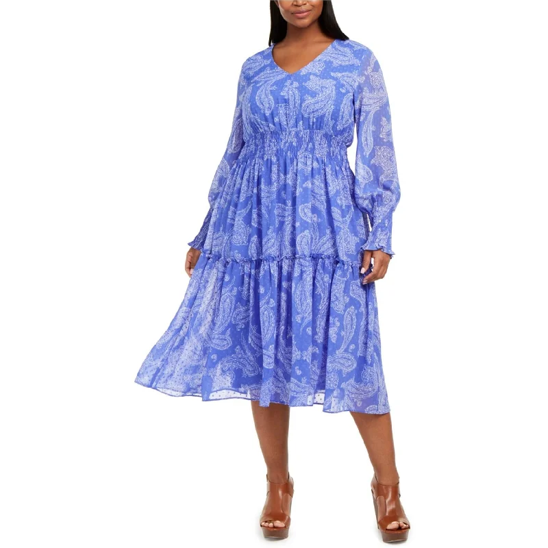 blue midi dresses for summer -Midi dress with V-neckline,Taylor Womens Forget Me Not Midi Dress, Blue, 14W