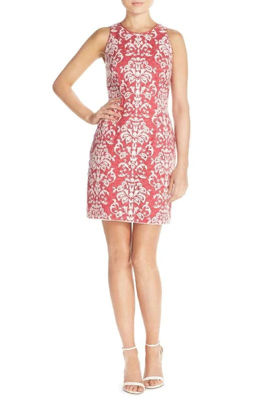 Sleeveless cocktail dressAidan Mattox - 151A15100 Patterned Jewel Fitted Sheath Cocktail Dress