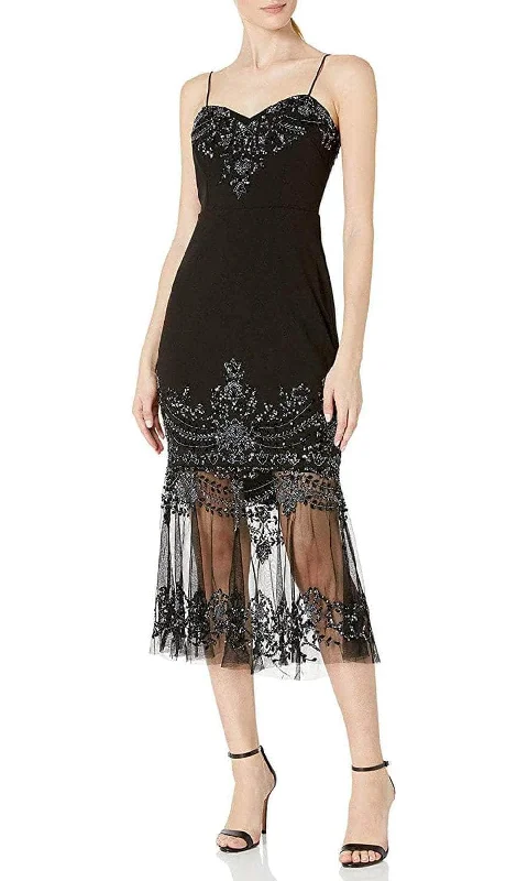 long party dress online -Cocktail dress with chiffonAidan Mattox MD1E202124 - Beaded Illusion Evening Dress