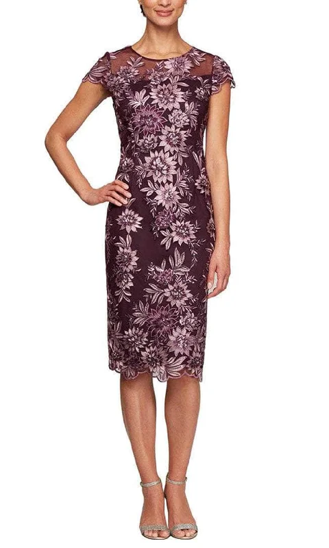 Cocktail dress with draped bodiceAlex Evenings - 8217953 Lace Cap Sleeve Cocktail Dress