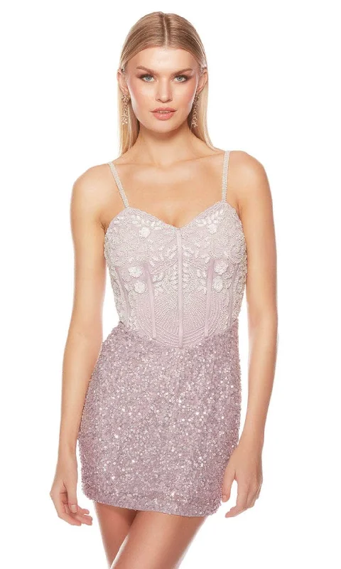 sparkly party dress for summer -Cocktail dress with bow accentsAlyce Paris 84008 - Sleeveless Beaded Embellished Cocktail Dress