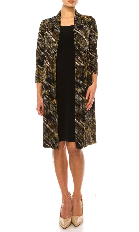 sexy party dress for summer -Green cocktail dressConnected Apparel TGL70975 - Abstract Print Faux Jacket Dress