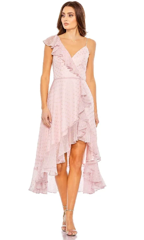 plus size party dress for summer -Cocktail dress with rufflesIeena Duggal 70163 - V-Neck Ruffled A-Line Cocktail Dress