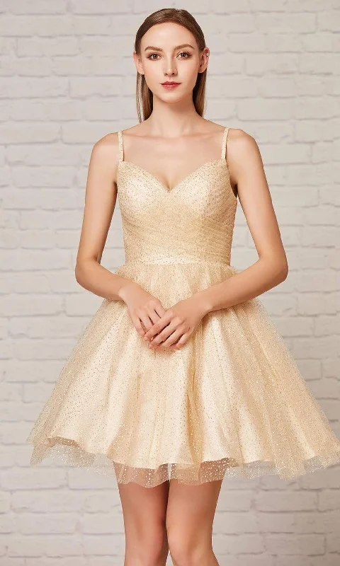 plus size party dress on sale -Cocktail dress for evening eventsJ'Adore Dresses - J18089 Glitter Tulle V Neck Dress