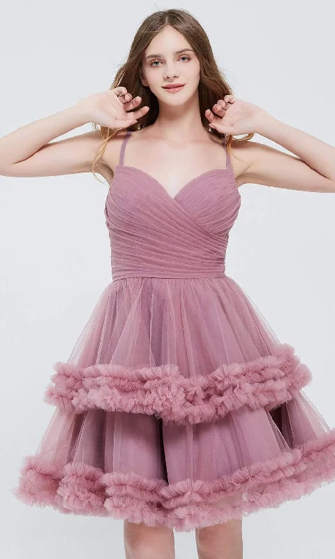 Cocktail dress for weddingsJ'Adore Dresses - J20080 Tulle-Made Tier Short Dress