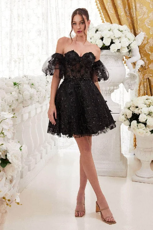 Cocktail dress with lace-up backLadivine KV1089 - Sweetheart Corset Cocktail Dress