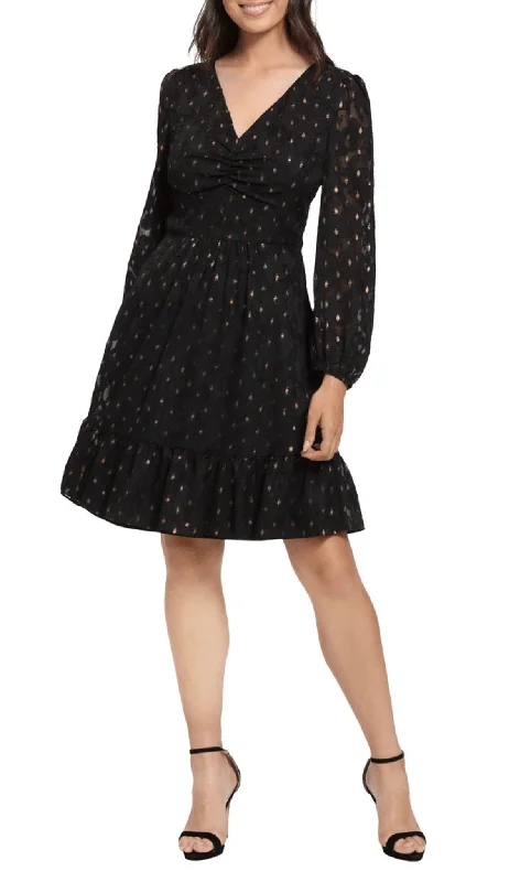 Cocktail dress with adjustable strapsLondon Times T6467M - Polka Dot A-line Short Dress