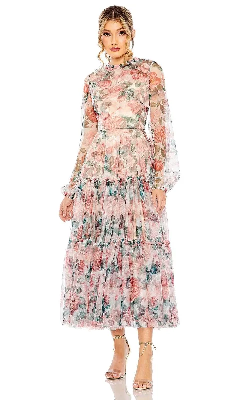 Cocktail dress with taffetaMac Duggal 11405 - Floral High Neck Cocktail Dress