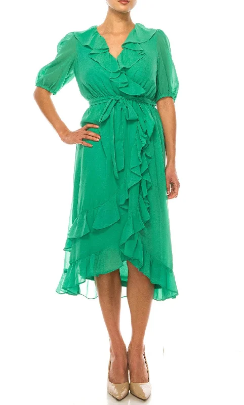 Classic cocktail dressMaison Tara 91672M - Chiffon-Made Ruffled Dress