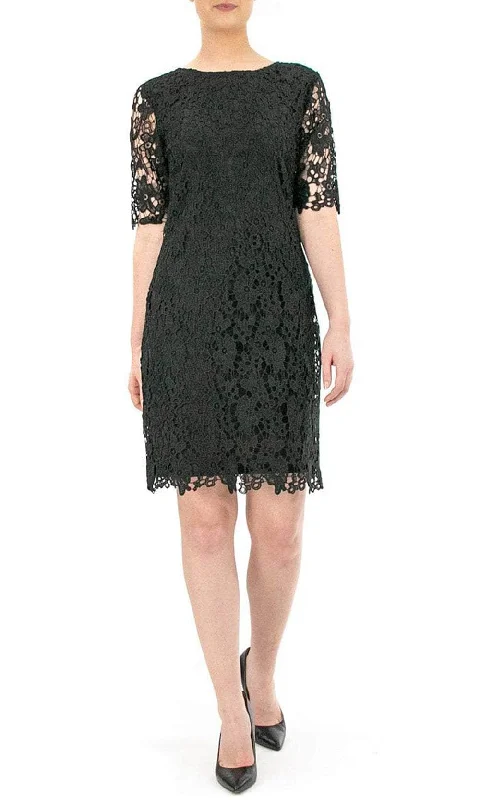 casual party dress for summer -Cocktail dress with sweetheart bodiceNina Leonard L0474A - Lace Sheath Formal Dress