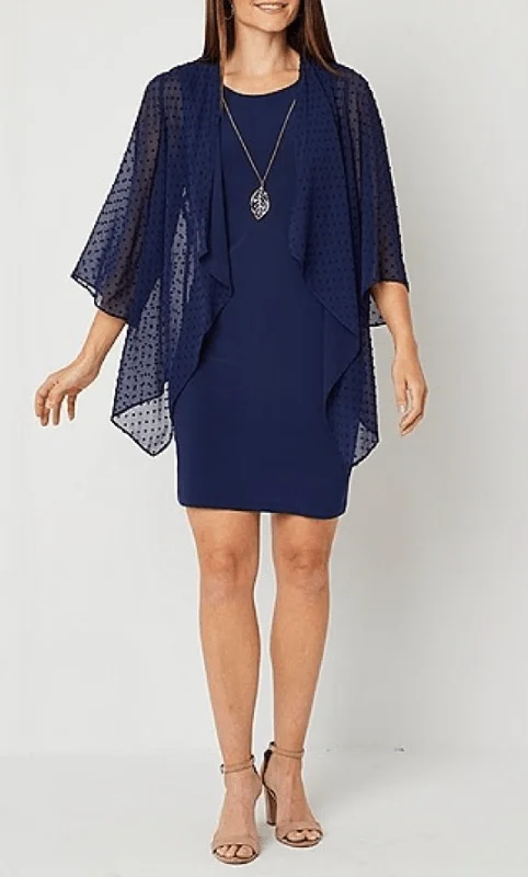 trendy party dress for summer -Cocktail dress with ruffled bodiceSandra Darren 75827 - Open Front Jacket Sheath Dress