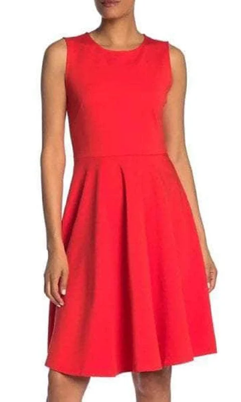 red party dress for women -Cocktail dress with ruchingT Tahari TD901033 - Sleeveless A-Line Short Dress