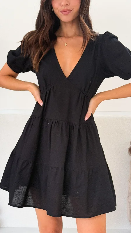 Mini Dresses for Summer Picnic -Mini dress with modern designBillie Mini Dress - Black