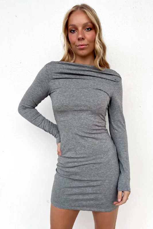 Mini Dresses for Spring Party -Mini dress with iridescent finishDarcie Mini Dress Grey