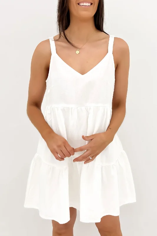 Mini Dresses for Bridesmaids -Mini dress with puffball skirtDayla Mini Dress White