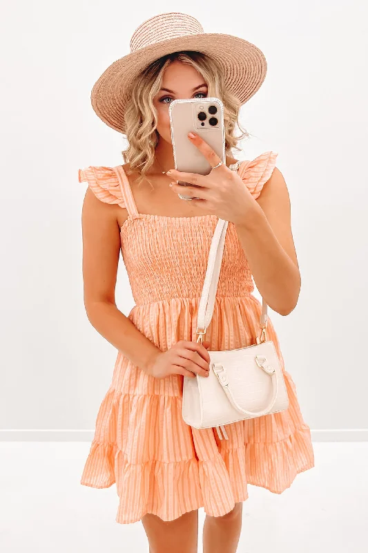 Mini Dresses for Night Date -Mini dress with spaghetti strapsElosie Mini Dress Orange Pink