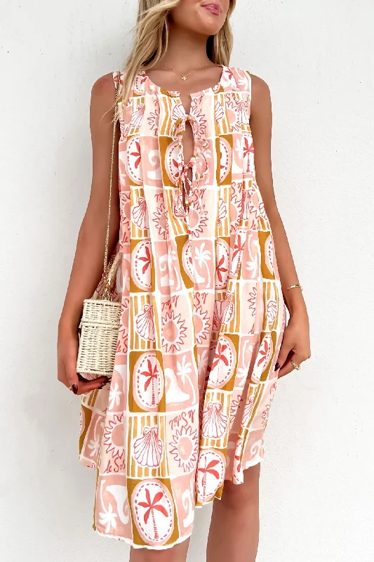 Wrap Mini Dresses Online -Mini dress with geometric patternKallista Mini Dress Sunset Palm