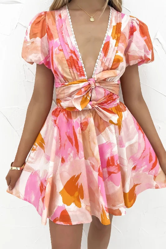 Pink Mini Dresses for Prom -Mini dress with bold colorsKolby Mini Dress Pink Watercolour