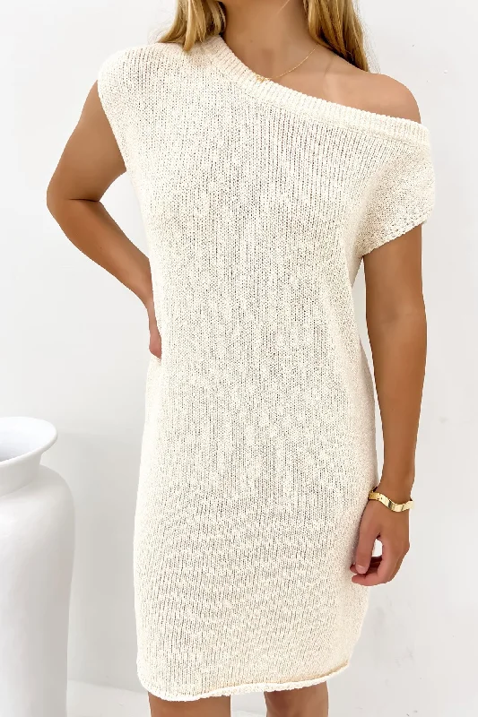 Mini Dresses for Fall Brunch -Mini dress with tiered layersLachy Mini Dress Cream