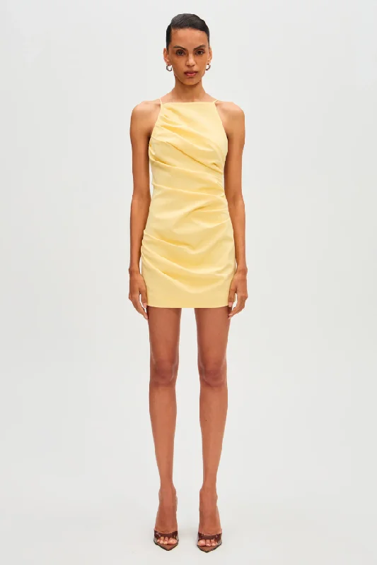 Mini Dresses for Evening Wear -Mini dress with bow accentsEmmie Mini Dress Lemon