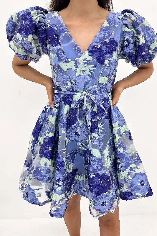 Mini Dresses for Everyday Wear -Mini dress with wild printsNya Mini Dress Blue Floral