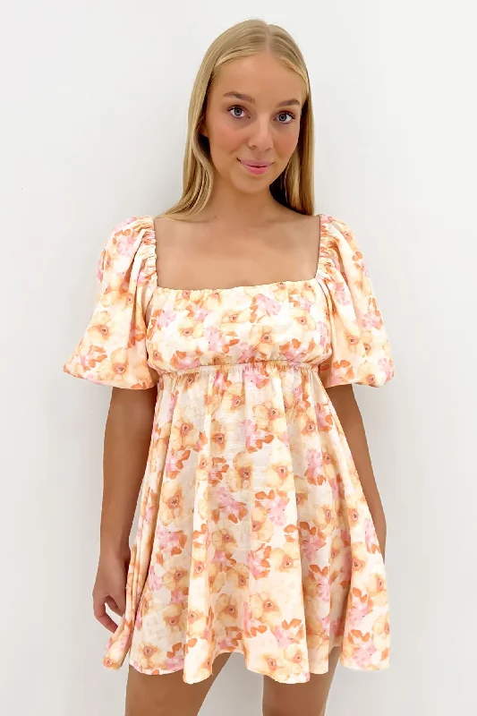 Mini Dresses for Chill Party -Mini dress with pleated skirtOdell Mini Dress Citrus Floral