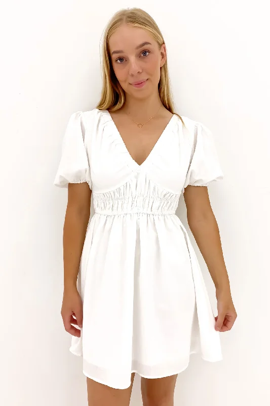 Wrap Mini Dresses Online -Mini dress with geometric patternWhitley Mini Dress White